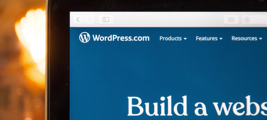WordPress example WordPress shown on computer screen